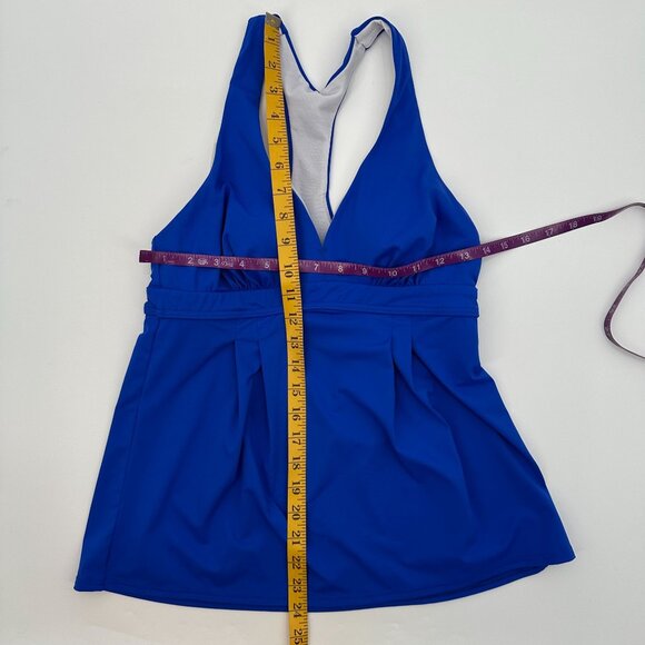 Lands End Womens Blue Tankini Swim Top With Padded Cups & Racerback Style Size 4 - Picture 8 of 8